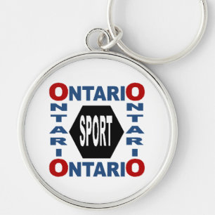 Porte clé rond Premium ONTARIO SPORT Rund Silverfärgad Nyckelring