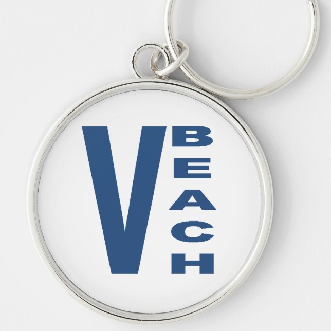 Porte clé rond Premium VIRGINIA BEACH Rund Silverfärgad Nyckelring (Framsidan)