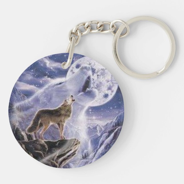 porte clef acrylique loup couleurs (Baksidan)