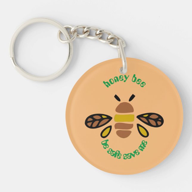 Porte-clefs Honey bee acrylique - rond (Framsidan)