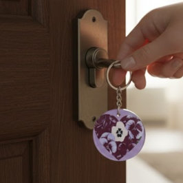 Porte-Clés Acrylique Cœur de violette