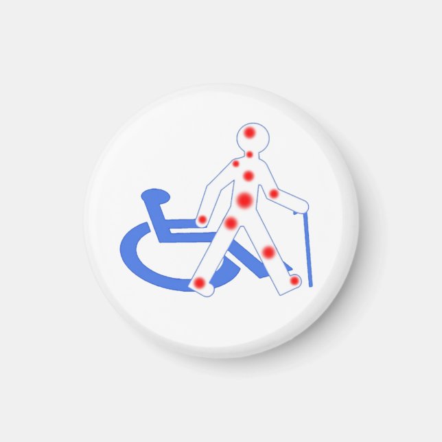 Porte-clés Badge Rond 7,6 Cm Handicap invisible /  Magnet (Framsidan)