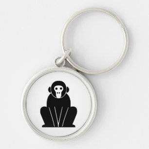 Porte-clés BLACK MONKEY Rund Silverfärgad Nyckelring