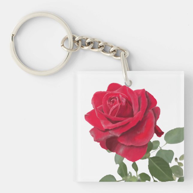 Porte-clés Cartes De Visite  Rose rouge peinture (Framsidan)