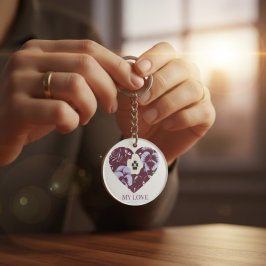 Porte-Clés - Cœur Violet