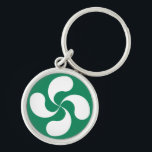 Porte Clés Croix Basque "Lauburu" Rund Silverfärgad Nyckelring<br><div class="desc">Porte Clés Croix Basque "Lauburu"</div>