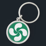 Porte Clés Croix Basque "Lauburu" Rund Silverfärgad Nyckelring<br><div class="desc">Porte Clés Croix Basque "Lauburu"</div>