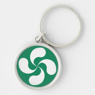 Porte Clés Croix Basque "Lauburu" Rund Silverfärgad Nyckelring