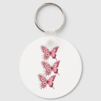 Porte-Clés Papillons Élégants – Design Floral et F Nyckelring