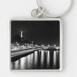 Porte-clés Paris-Tour Eiffel #8 Fyrkantig Silverfärgad Nyckelring
