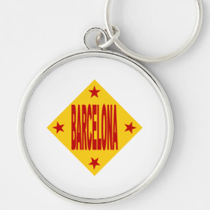 Porte-clés rond Premium BARCELONA Rund Silverfärgad Nyckelring