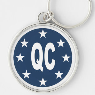 Porte clés rond Premium DESIGN QUEBEC Rund Silverfärgad Nyckelring