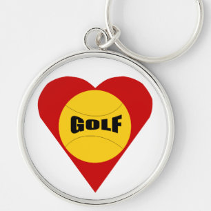 Porte clés rond Premium KÄRLEK GOLF Rund Silverfärgad Nyckelring