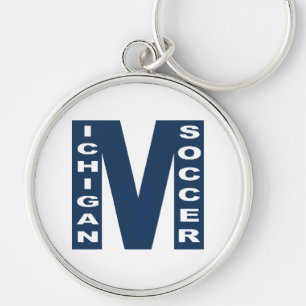 Porte clés rond Premium MICHIGAN SOCCER Rund Silverfärgad Nyckelring