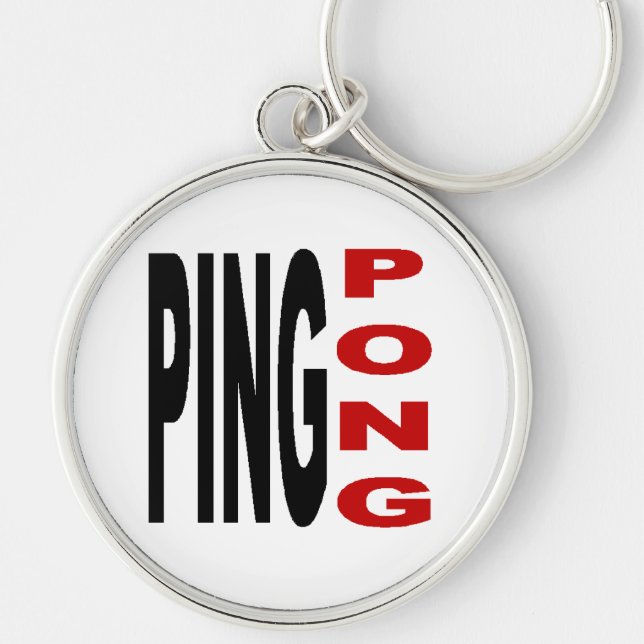 Porte clés Rond Premium PING PONG Rund Silverfärgad Nyckelring (Framsidan)