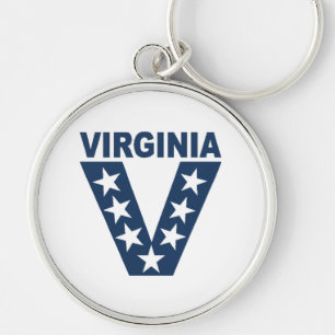 Porte-clés rond Premium VIRGINIA VICTOIRE Rund Silverfärgad Nyckelring
