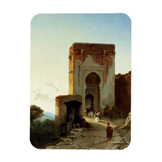 Porte de Justice, Alhambra, Granada (olja på canva Magnet (Vertikal)