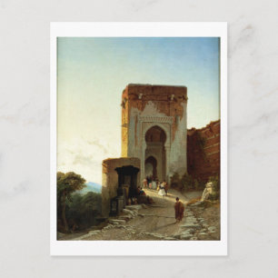 Porte de Justice, Alhambra, Granada (olja på canva Vykort