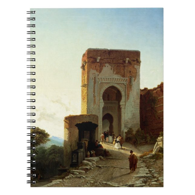 Porte de Rättvisa, Alhambra, Granada (olja på Anteckningsbok (Framsidan)