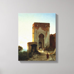 Porte de Rättvisa, Alhambra, Granada (olja på Canvastryck