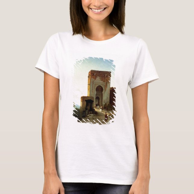 Porte de Rättvisa, Alhambra, Granada (olja på T-shirt (Framsida)