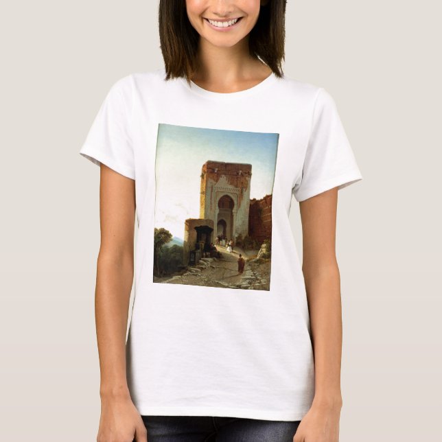 Porte de Rättvisa, Alhambra, Granada (olja på T-shirt (Framsida)