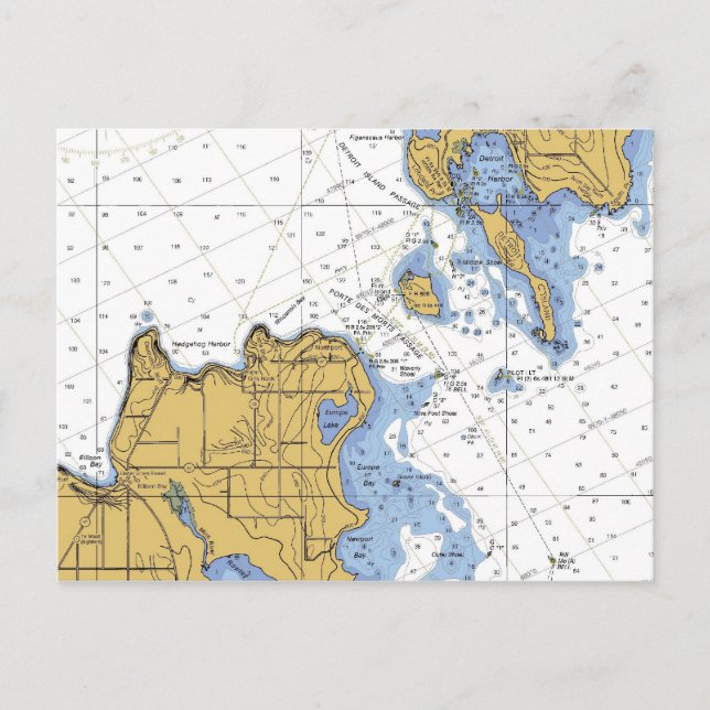 Porte Des Morts, WI Deaths Door, Nautical Postcard Vykort (Framsida)