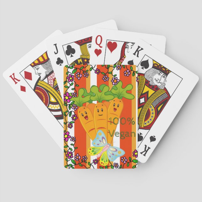 Porten Card-dekmorötter ärter 100 % Vegan Casinokort (Baksidan)
