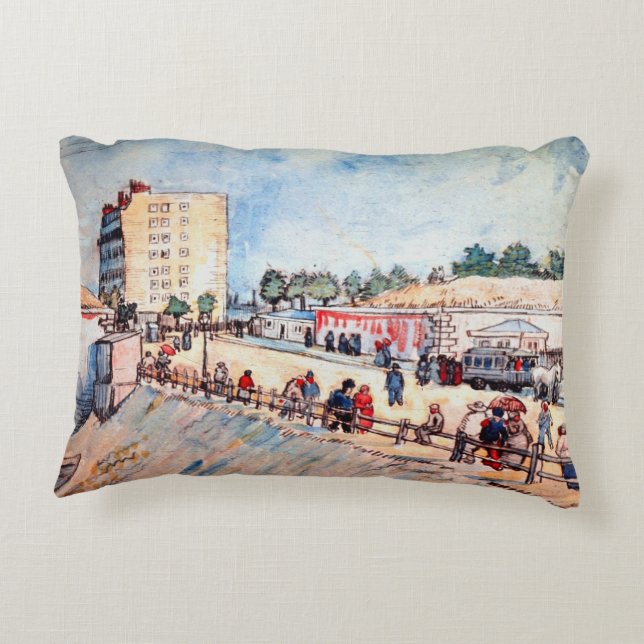 Porten i Parisfästningen av Vincent van Gogh Prydnadskudde (Baksidan)