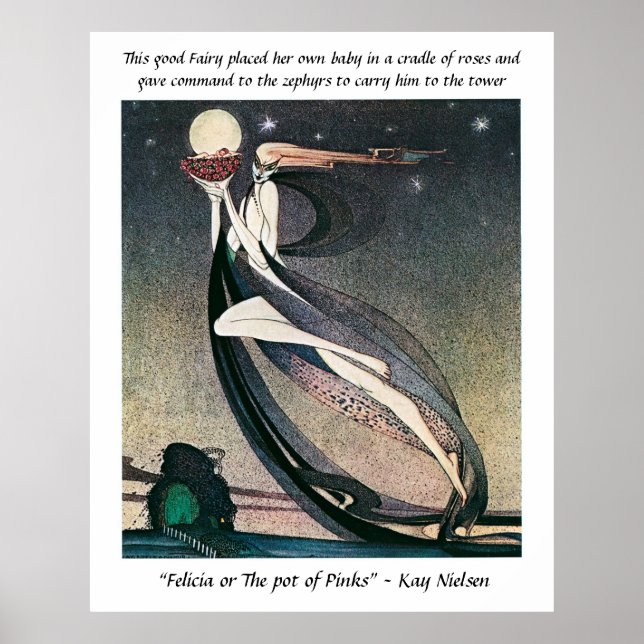 Porten Pinks vintage farytale Kay Nielsen Poster (Framsidan)