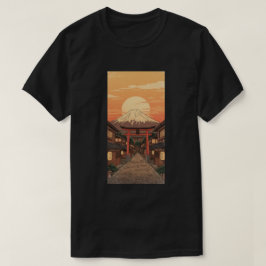 Porten till Fuji - traditionell japansk solnedgång T Shirt