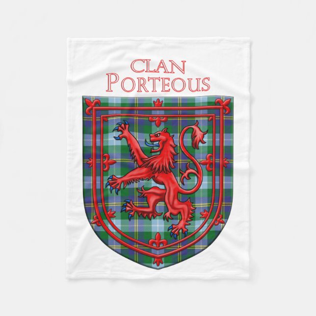 Porteous Tartan Scottish Play Lejon Rampant Fleecefilt (Framsidan)