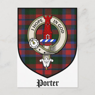Porter Klan Vapensköld Badge Tartan Vykort
