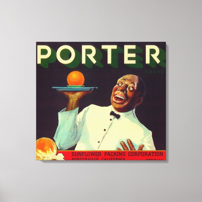 Porter Orange LabelPorterville, CA Canvastryck (Framsida)
