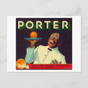 Porter Orange LabelPorterville, CA Vykort