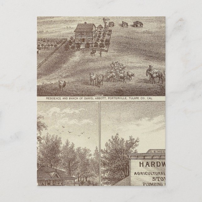 Porterville-bostäder, butik vykort (Framsida)