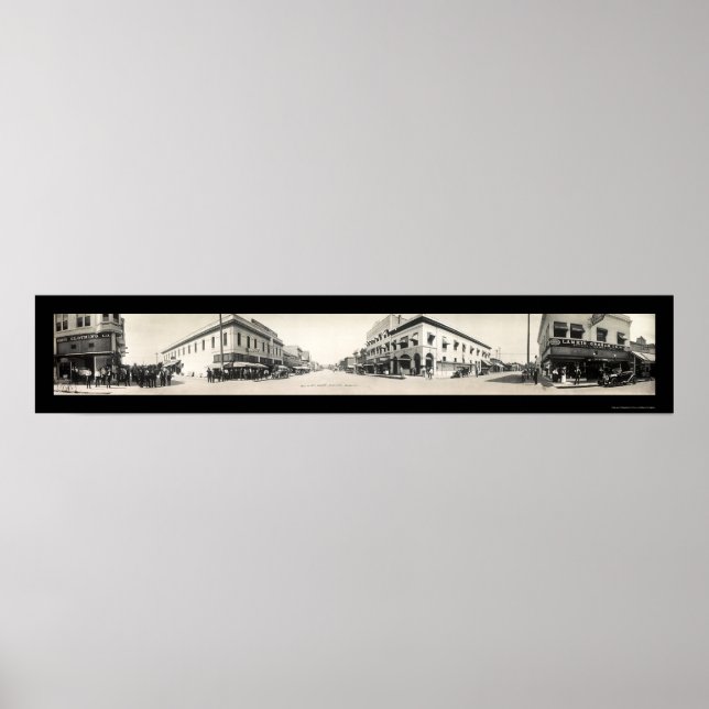 Porterville CA Streets Photo 1914 Poster (Framsidan)