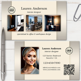 Portfolio Logotyp QR-kod Inredningsdesigner Visitkort