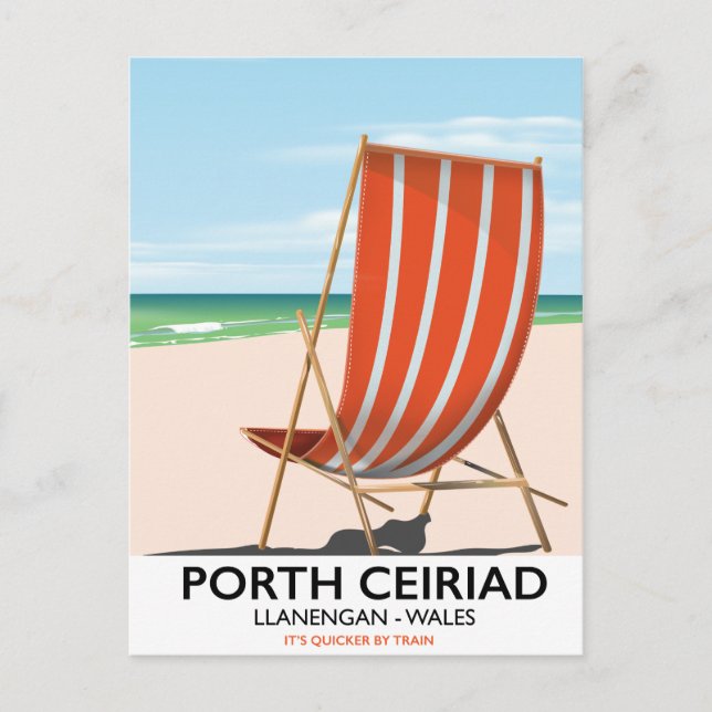 Porth Ceiriad Wales Beach Vykort (Framsida)