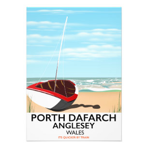 Porth Dafarch, Anglesey vintage resor poster
