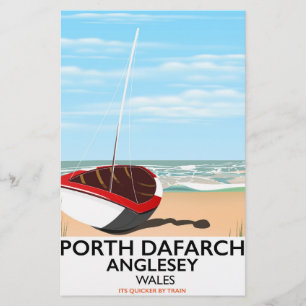 Porth Dafarch, Anglesey vintage resor poster Brevpapper
