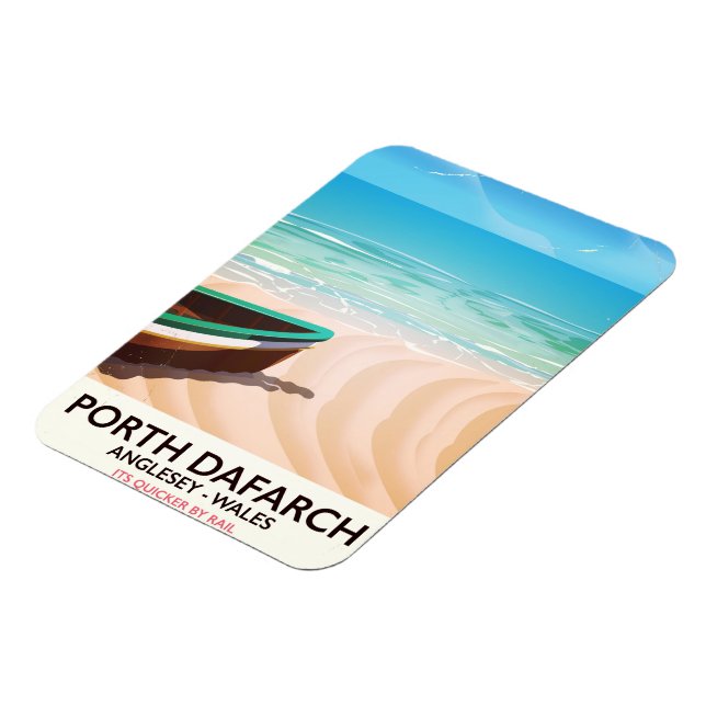 Porth Dafarch, Anglesey walesisk strandaffisch Magnet (Vänstra Sidan)