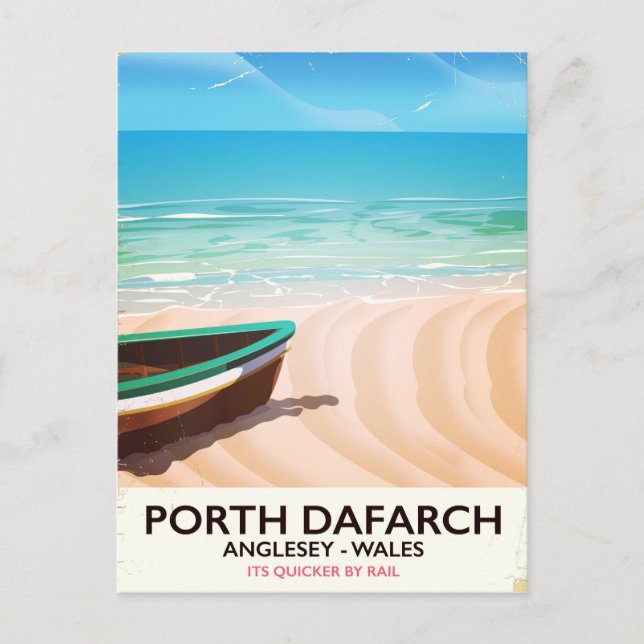 Porth Dafarch, Anglesey walesisk strandaffisch Vykort (Framsida)