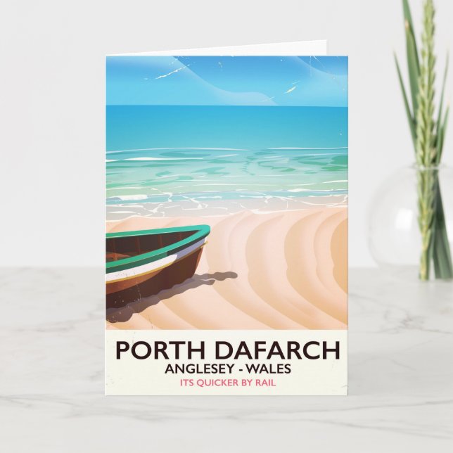 Porth Dafarch, Anglesey Welsh-stranden poster Helgkort (Framsida)