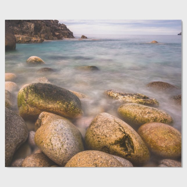Porth Nanven är en klippig vik nära Land's End Presentpapper (Platt)