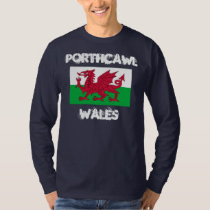 Porthcawl, Wales med walesisk flagga T-shirt