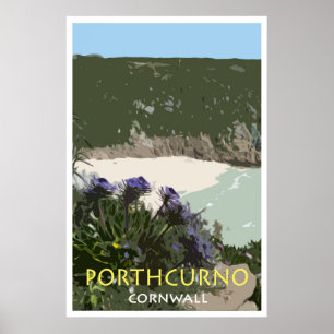 PORTHCURNO affisch för CORNWALL vintagestil