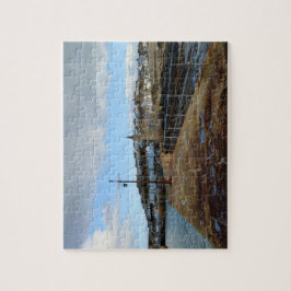 Porthleven Cornwall England i vinter Pussel