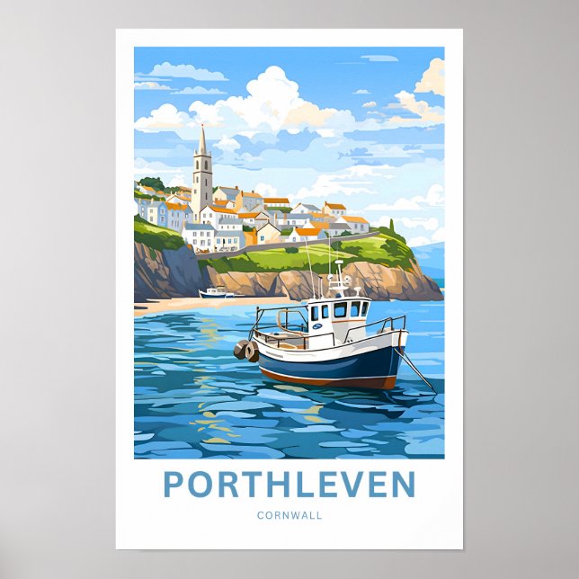 Porthleven Cornwall Travel Skriv ut Poster (Framsidan)