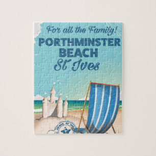 Porthminster Beach St Ives vintage resor poster Pussel